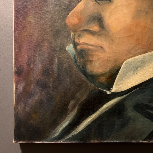 VINTAGE W.C. FIELDS ORIGINAL OIL ON CANVAS PAINTING SIGNED BY ARTIST FLO - Picture 5 of 13